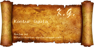 Kontur Gyula névjegykártya