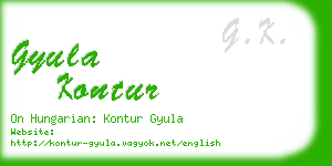 gyula kontur business card